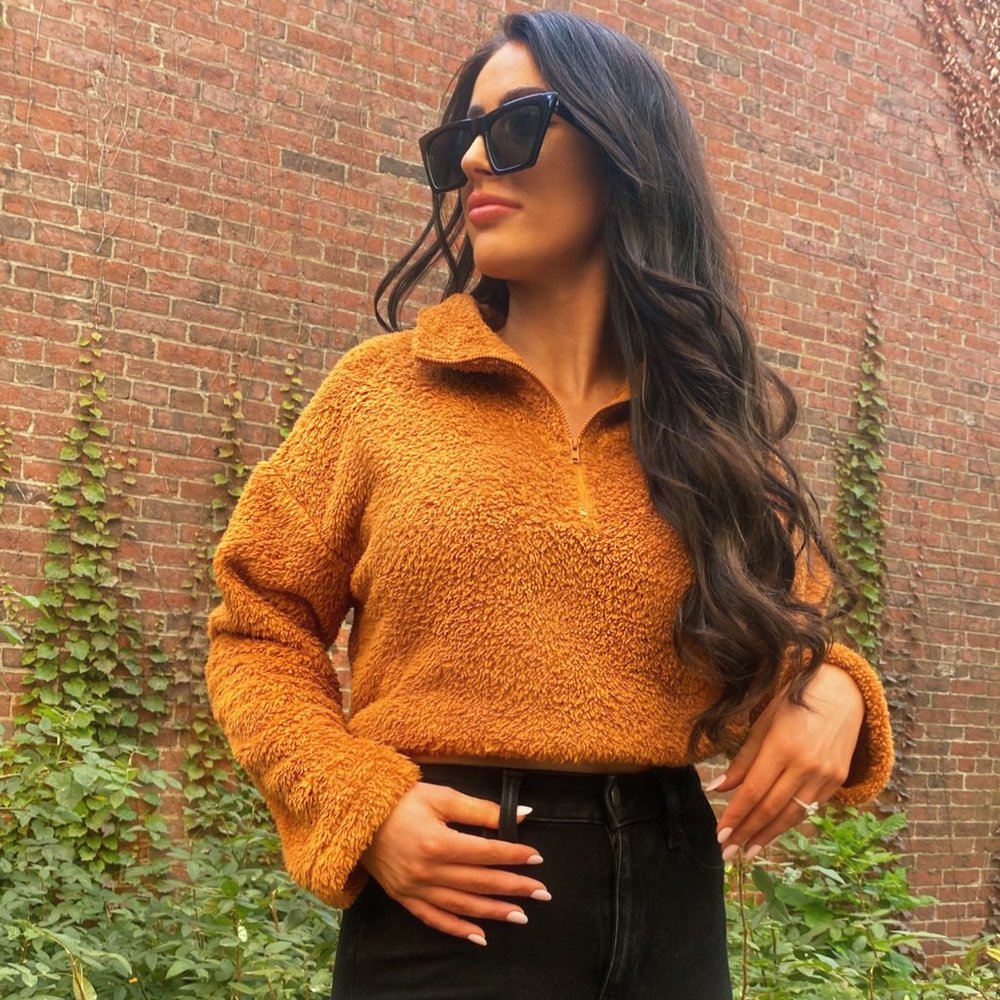 Caramel Teddy Fleece Pullover | Teddy Jacket - Picture 2 of 3